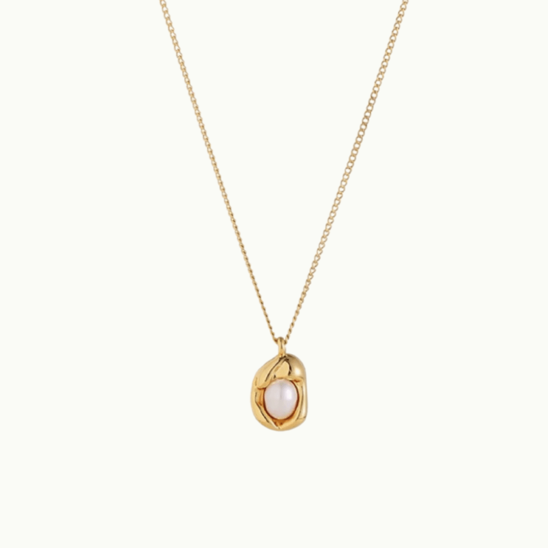 Pearl gold deals plated necklace