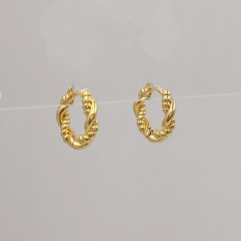 Stylish and Water-Resistant Gold Plated twisted earrings- Perfect timeless necessary for every occasion