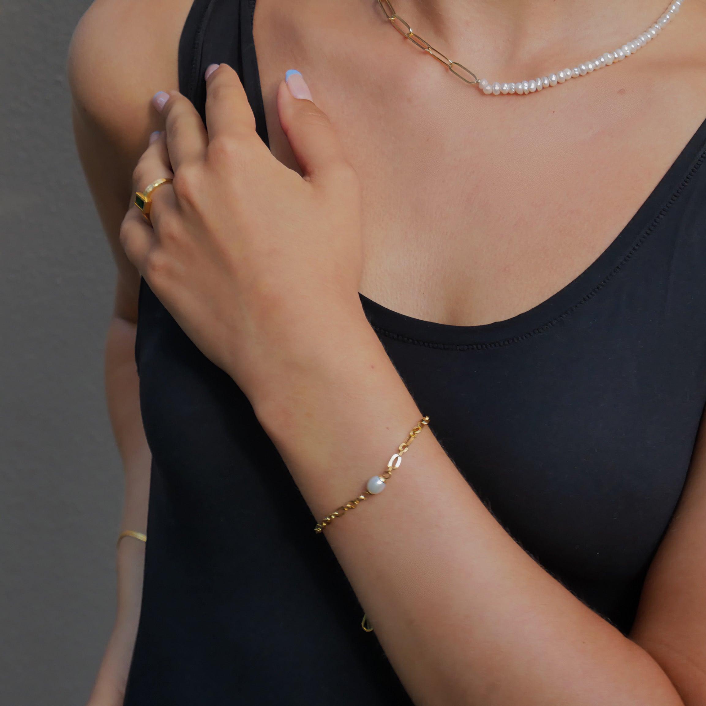 Dainty gold deals plated bracelet