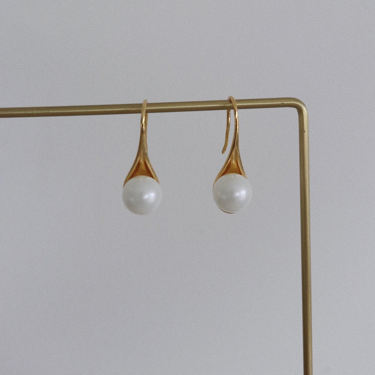 Stylish and Water-Resistant Gold Plated pearl earrings- Perfect timeless necessary for every occasion