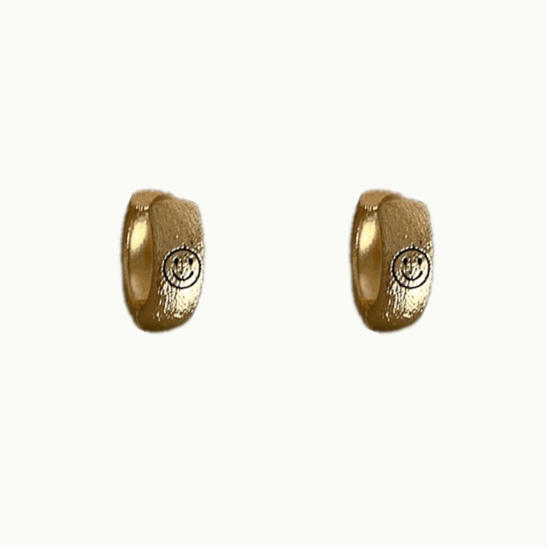 Stylish and Water-Resistant Gold Plated smile face earrings- Perfect timeless necessary for every occasion