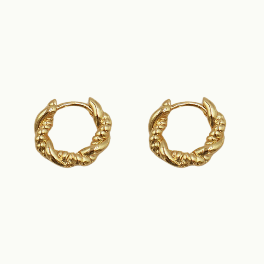 Stylish and Water-Resistant Gold Plated twisted earrings- Perfect timeless necessary for every occasion